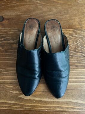 Madewell Black Leather Slip-On Mules